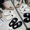 Embroidered Internet Celebrity Fluffy Slippers Women Wear 2024 Autumn and Winter New Thick Bottom Fashion Comfortable Letter Cotton Slippers Tide