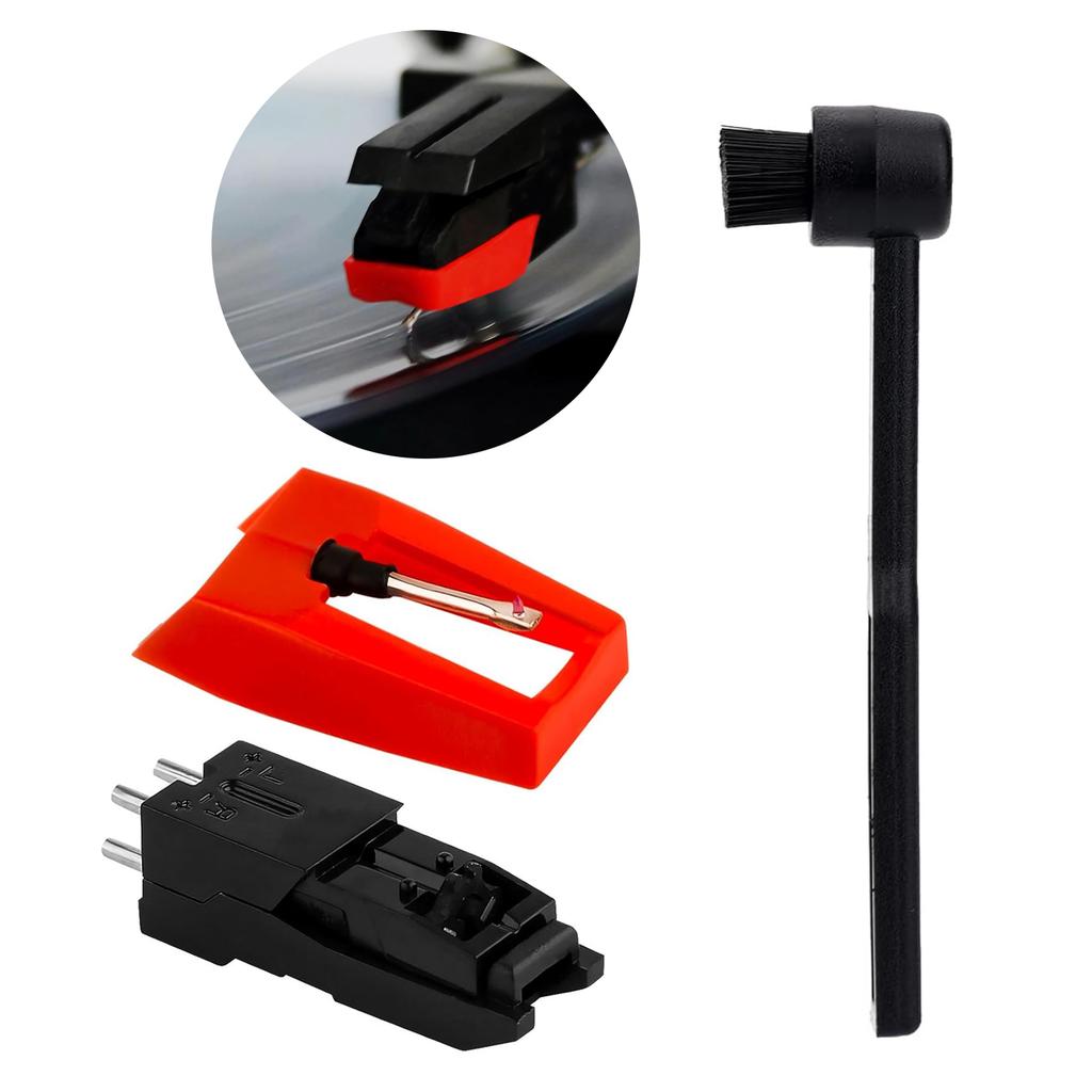 Set of 4 Phonograph Needle Diamond Stylus with Turntable Cartridge Record Player Needle Replacement Record Player Supply
