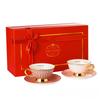 European Bone China Coffee Cup & Saucer Set, Elegant Tea Time Pair Cups, Dishwasher Safe Home Gift Box for Afternoon Tea Decor