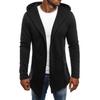 Camicetta da uomo a maniche lunghe con trench in tinta unita con cappuccio e cardigan