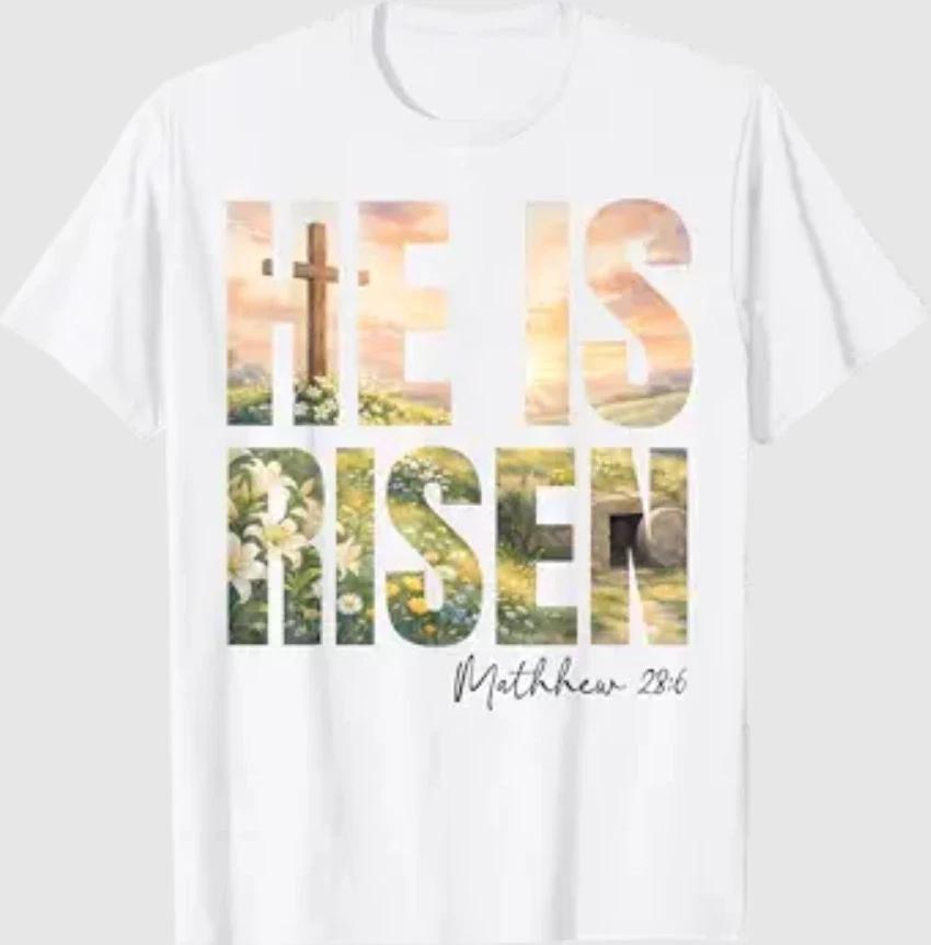 He is Risen Boho Easter Christian Jesus T-Shirt 3XL