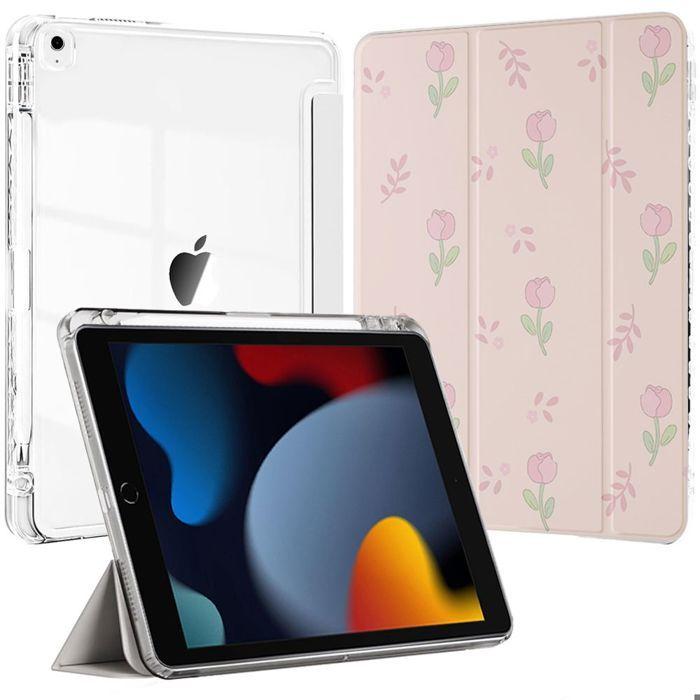 Coque de Protection - E.F.Connection - pour iPad 10,2" - Motif Floral - Protection 360° - Emplacement Stylet