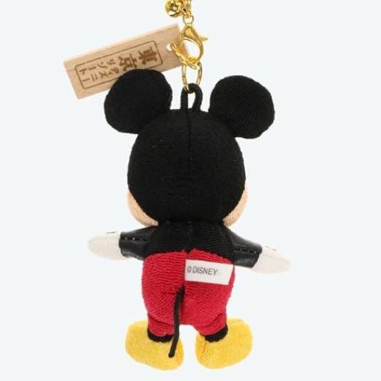 Disney Mickey Mouse strap, Japanese-style, with Senshafuda (charm), Disney Resort exclusive, netsuke, crepe-style mascot