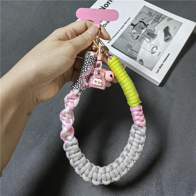 Kurzes koreanisches Handy-Lanyard Hochwertiges Anti-Verlust-Handgelenkband für Kameras Handgeknüpfte Handy-Kette für Taschen Schlüssel Wasserbecher