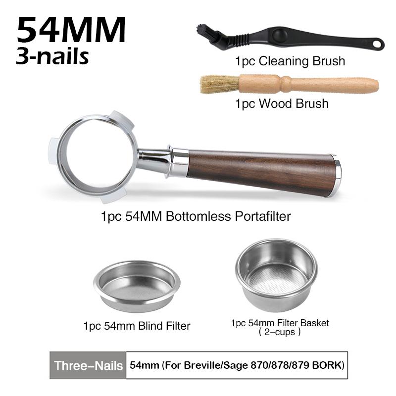 54MM Coffee Bottomless Portafilter For Sage Breville 870 878 880 Replacement Filter Basket Espresso Accessory Barista Tool