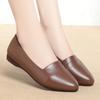 Flat Women Shoes Genuine Leather Women's Spring Shoes Large Size Slip-on Middle-aged Mother Women's Shoes