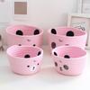 Sturdy Handwoven Cotton Rope Storage Basket with Adorable Pandas Designs Portable for Household Use Organization Items