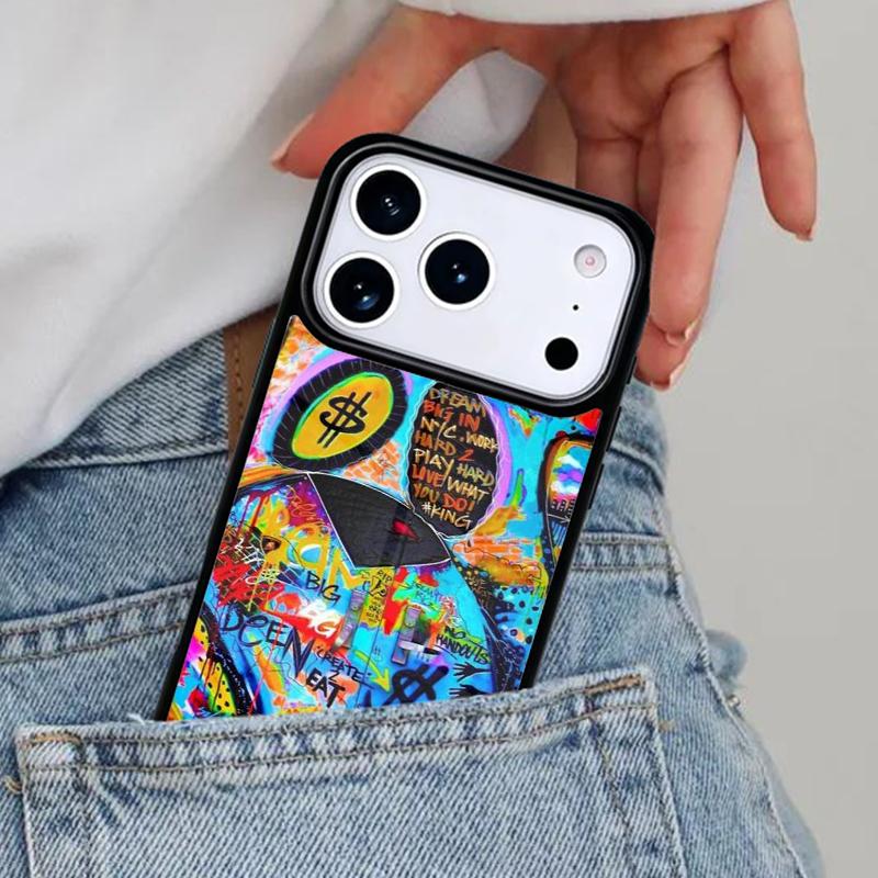 Graffiti Phone Case for iPhone 16e 15 14 13 12 17 Pro Max Plus Air 17pro Cover Coque