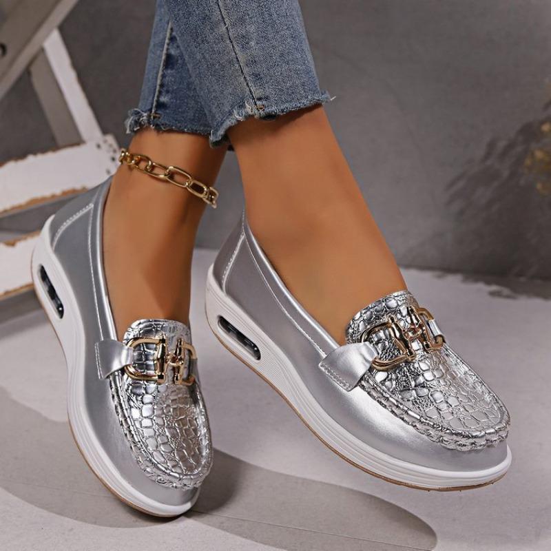 Luxury Designer Women Fashi Loafers Breathable Slip-On Vulcanized Shoe Large Size Wedge Heel Lightweight Woman Casual Sneakers