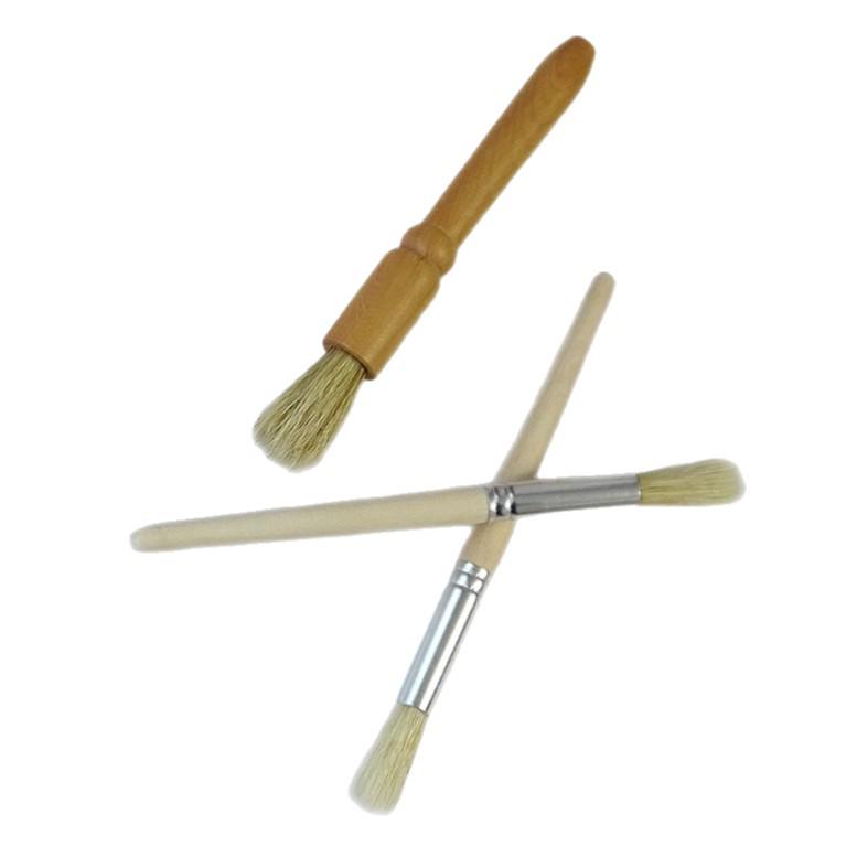Wooden Handle Coffee Grinder Cleaning Brush with Pig Bristles