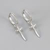 Cool Unisex Rhinestone Cross Earrings Hoops Drop Dangle Fashion Jewelry For Men And Women Stylish Punk Ear Studs