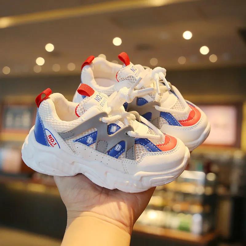 

Детская весенне-летняя легкая повседневная обувь с сеткой, нескользящая обувь для бега на мягкой подошве, противоударные кроссовки для прогулок на открытом воздухе 21