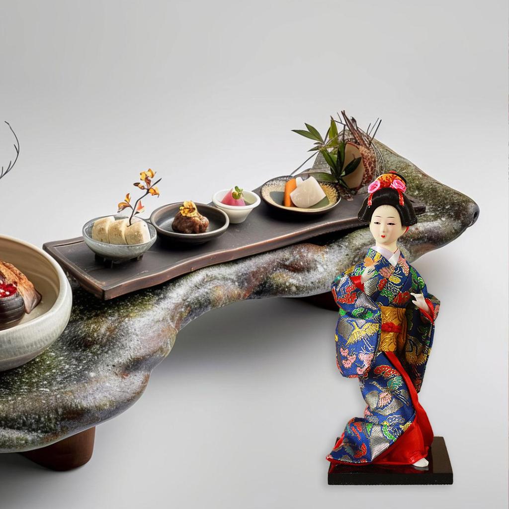 Etnické japonské panenky Gejši Orientální starověké panenky Kabuki 9" Kimono panenky Dívčí soška pro domácí kancelář ložnici obývací pokoj stůl Dívka