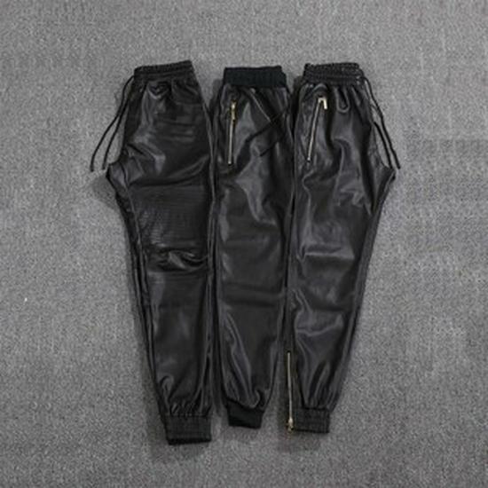 Men's Summer Stretchy PU Leather Pants: Waterproof, Oil-Resistant, Dirt-Resistant, Loose-Fit, Lightweight, Work Safety Casual Pants.