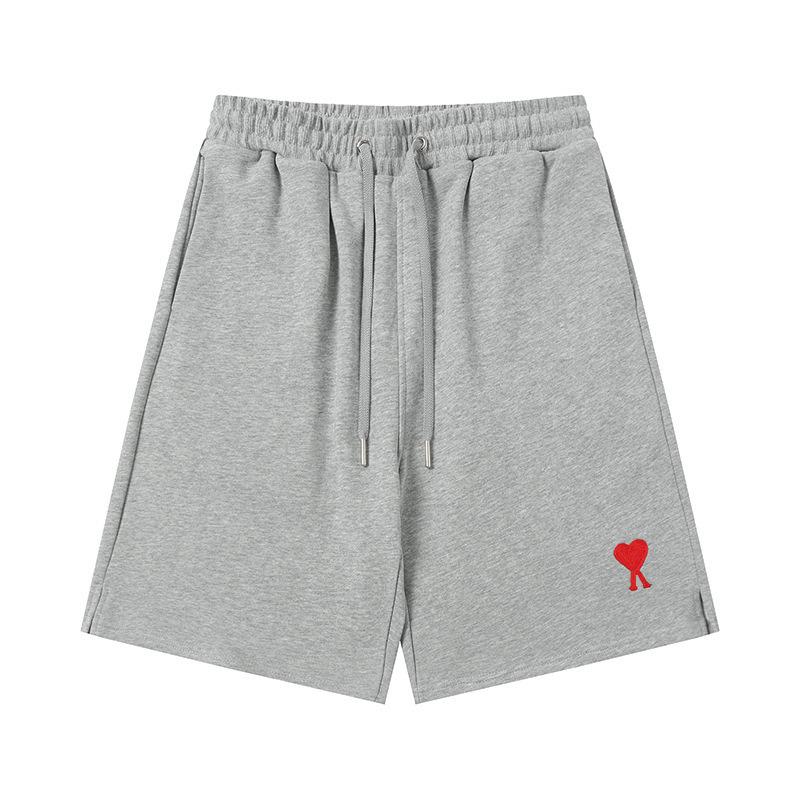 Ami Women's Heart Embroidered Casual Summer Sweatpants - Classic Straight-Leg with Drawstring