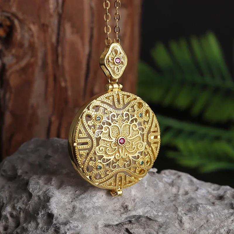 Gawu Doos Hanger Kan Worden Geopend Vajra Stempel Zes-Karakter Sutra Zirconium Boeddha Ketting Mannen en Vrouwen Amulet Sieraden