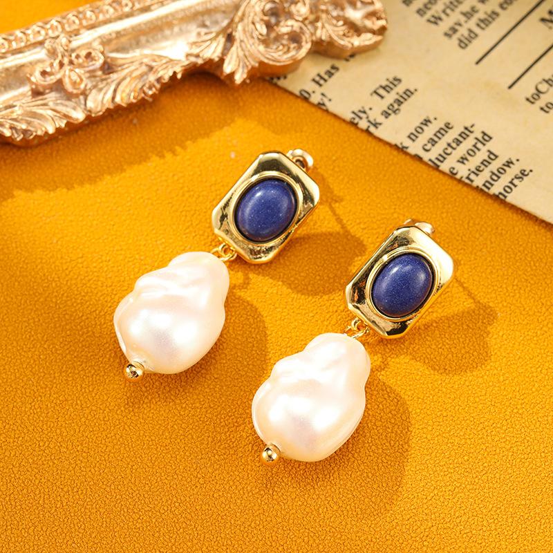 Damen Leichter Luxus Design Elegante Vintage Barock Imitationsperlen Ohrringe Modische Und Vielseitige Nischendesign Ohrringe