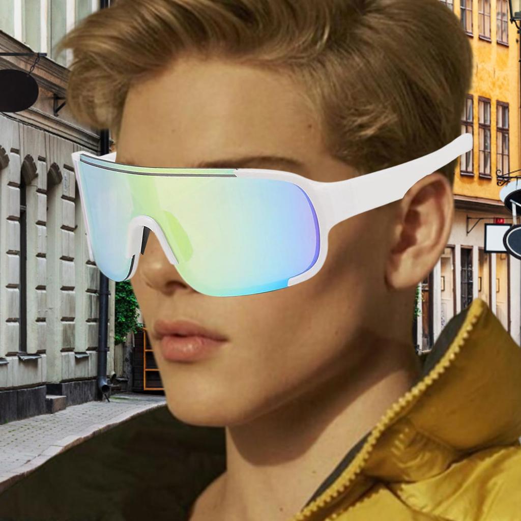 Gogle jeździeckie, Gogle na kask - Okulary przeciwsłoneczne typu shield, Bezpieczna konstrukcja, Ergonomiczne, Przeciwmgielne, Wiatroodporne, Okulary ochronne