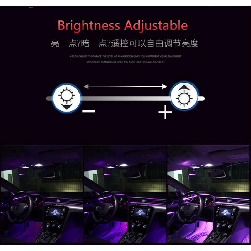 Ein Set kabelloser LED-Lampen zur Schaffung einer Atmosphäre im Auto mit App-Steuerung