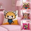 Cartoon Aggretsuko Kissenbezug Plüschstoff Weich Beidseitig bedruckt Sofa Warm Winter Zuhause Kind Geschenk Kissenbezug