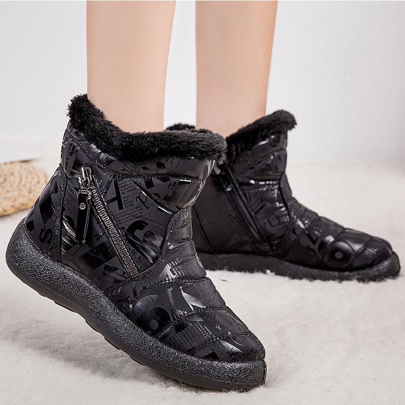 Fashion Snow Boots Winter Shoes Women Fashion Double Zipper Plus Plush Warm Waterproof Ankle Botins Ladies Comfort Footwear Botas Mujer