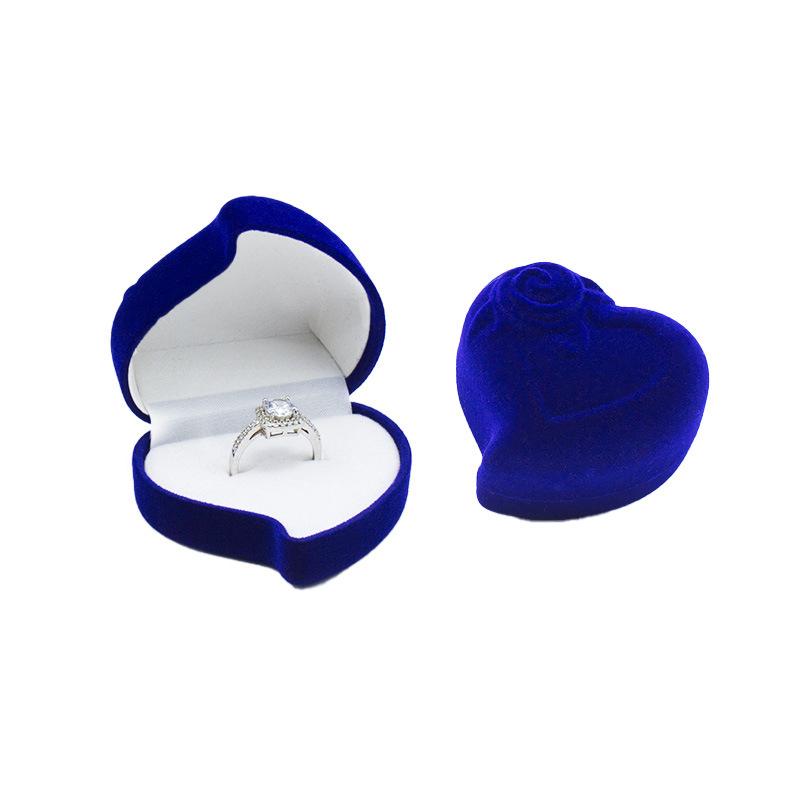 Luxury Heart-Shaped Wedding Ring Box Jewelry Display Storage Box Engagement Rose Flower Design Ring Box Couple Gifts Box