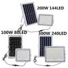100/200/300W Solar Lights Outdoor Solar Security Flood Light with Remote Waterproof Solar Wall Lights for Yard Garden Garage New