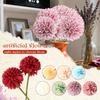 3Pcs Artificial Chrysanthemum Flowers Faux Red Ball Flowers Fall Flowers For Christmas Home Decoration