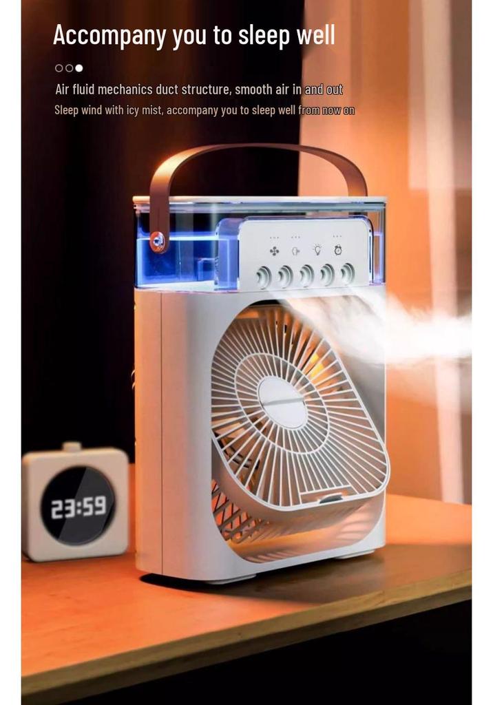 Tragbarer USB-wiederaufladbarer Kühlventilator mit Sprühfunktion für Büro & Wohnheim