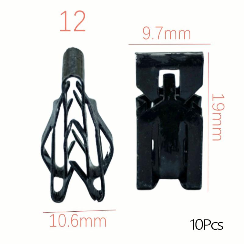 10 Pezzi Fermo Rivetto Fastener a U Universale per Console Centrale Cruscotto Auto Clip Metalliche per Pannelli Trim Auto