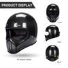 Motorcycle Cafe Racer Helmet Full Face Helmet For Man Women Vintage 3K Carbon Fiber Pattern Casque Moto Four Seasons
