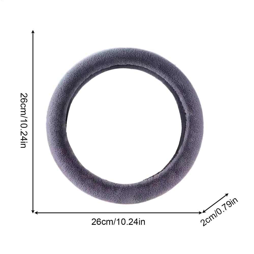 26cm Car Plush Steering Wheel Universal Winter Plush Steering Wheel Cover Warm Anti-slip Soft Steering Wheel Cover