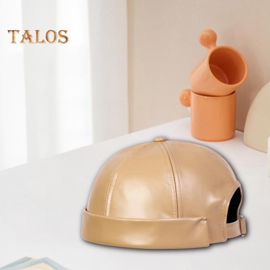 Klobouk Dome Velký Obvod Hlavy Elastický Klobouk Lebka Prodyšný Měkký Pohodlný Jednobarevný Faux Kůže Klobouk pro Muže ve Středním Věku