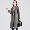 FengXun Women's Double-Faced Wool Blend Mid-Length Coat