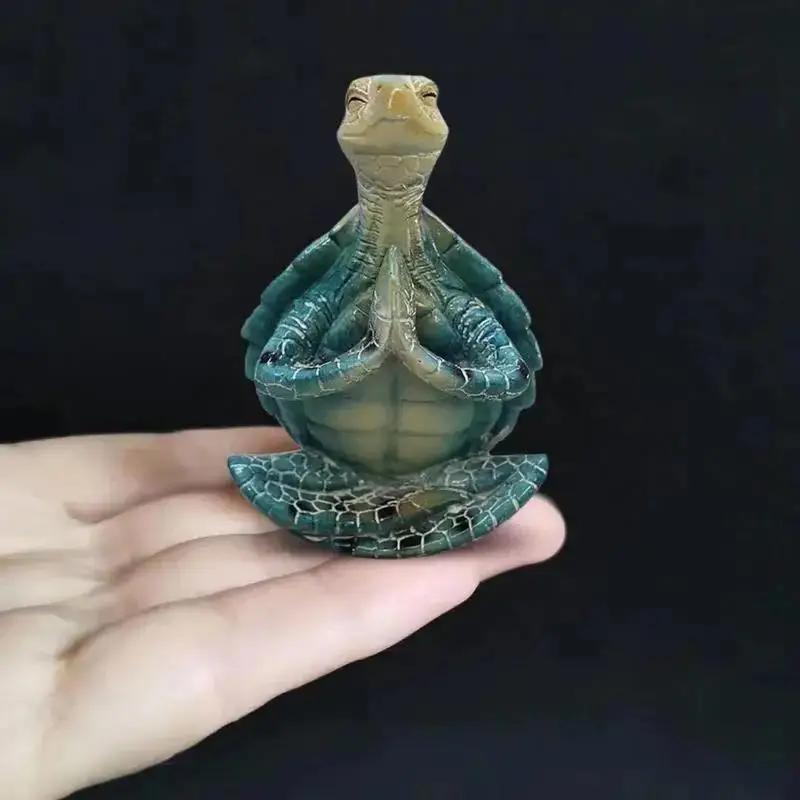 Yoga Statue Figurine Peacefulness Meditating Sea Turtle Statue Decorations For Buddha Meditating Sea Turtle Miniature Figurine