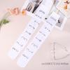 Attractive White Graffiti Lettering Over Knee Long Socks Y2K Harajuku Style Cosplay Outfit