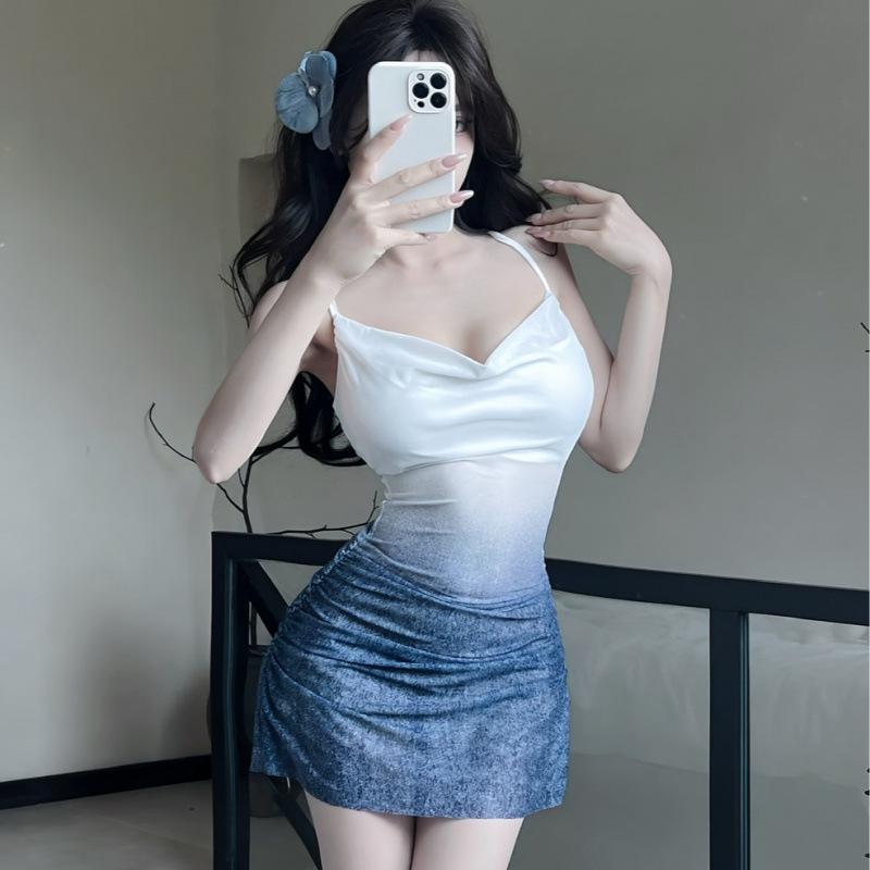 Women's Strapless Sexy Gradient Dress - 2026 New Short Tight Hip Wrap Skirt