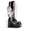 Fashion Women's Dark Platform Locomotive Boot Punk Style Knee Boot Fashion Colored Wings Butterfly Mid Boot Women Tide Boots Boats Mujer