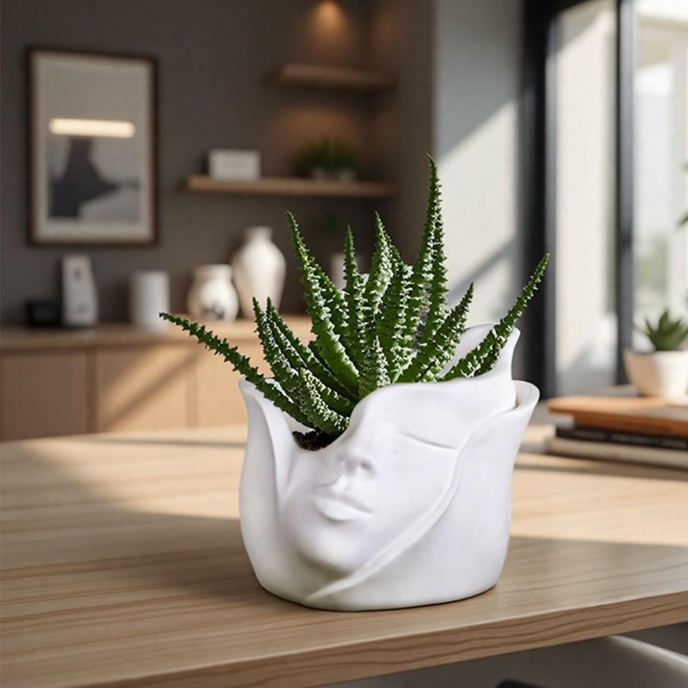 Heat Resistant Face Planter Mold Flexible Flower Pot Mold Unique Silicone Candy Mold  Craft Making