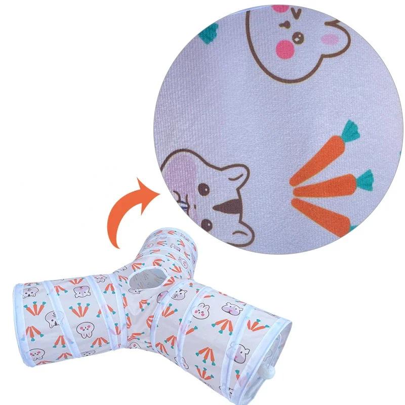 T/Y-shaped Tunnels Tubes Three/Two-channel Foldable Bunny Hideout Pet Supplies Small Animal Tunnel Toys For Rabbits Guinea Pigs