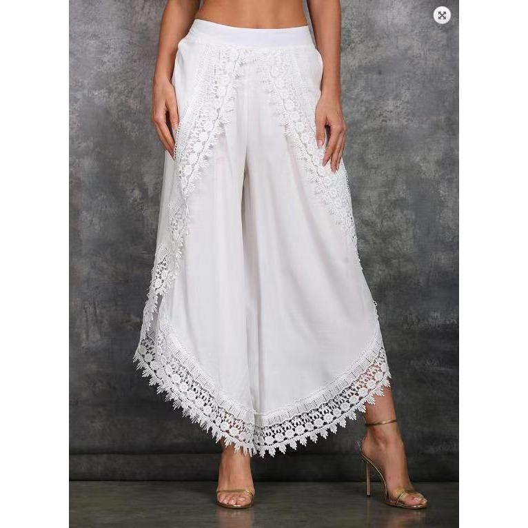 GMXIA Women's Fashion Casual Solid Color Print High Waist Trousers Pants & Capris