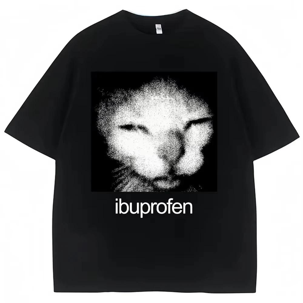 2026 Vintage Funny Ibuprofen Cat Meme Men Women Humor T Shirts Oversized Casual Streetwear T-