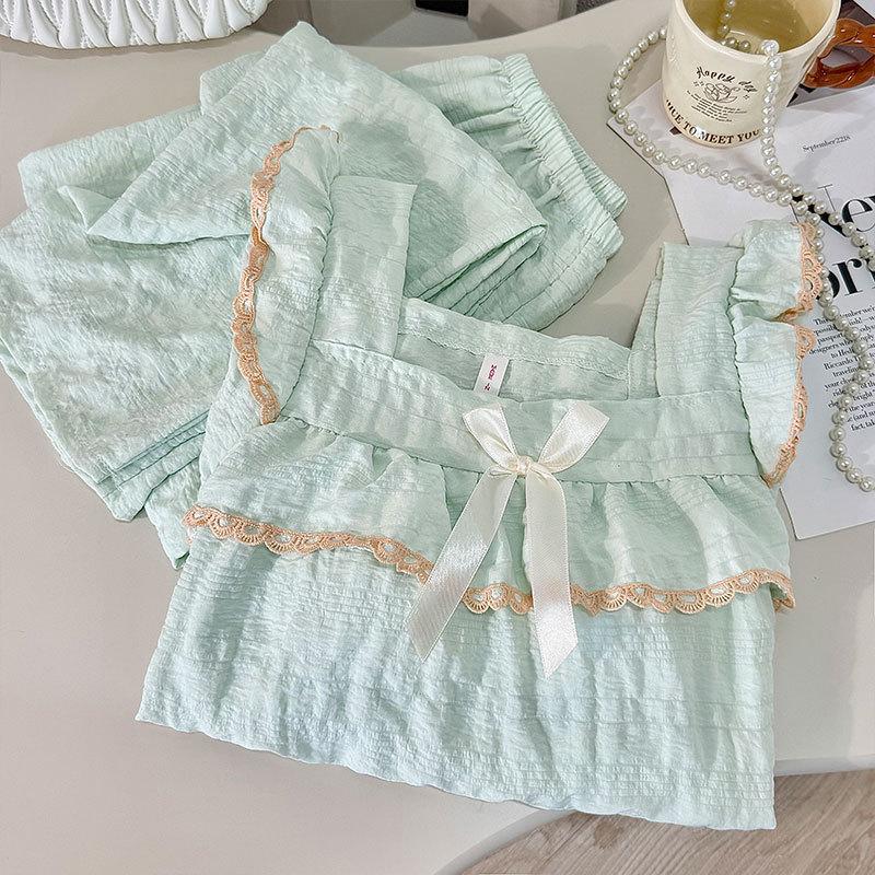 Damen Süße Wolkenbaumwolle Pyjama Set - Langarm & Hose für Frühling und Herbst