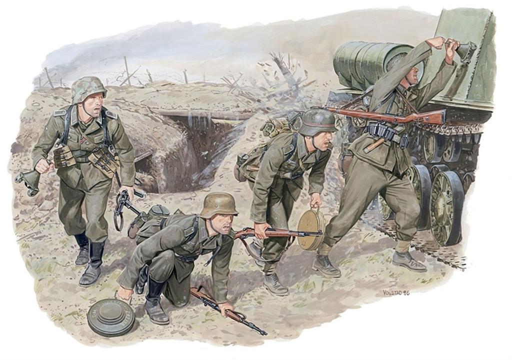 PLATZ Dragon 1/35 WWII Soviet JSU-122 vs. German Anti-Tank Crew Plastic Model Kit DR6787 (Tank)