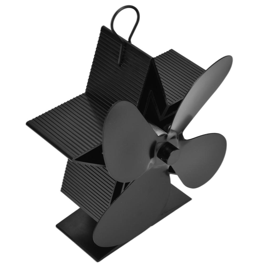 4lopatkový krbový ventilátor s teploměrem Vnitřní ventilátor na dřevo poháněný teplem pro teplo