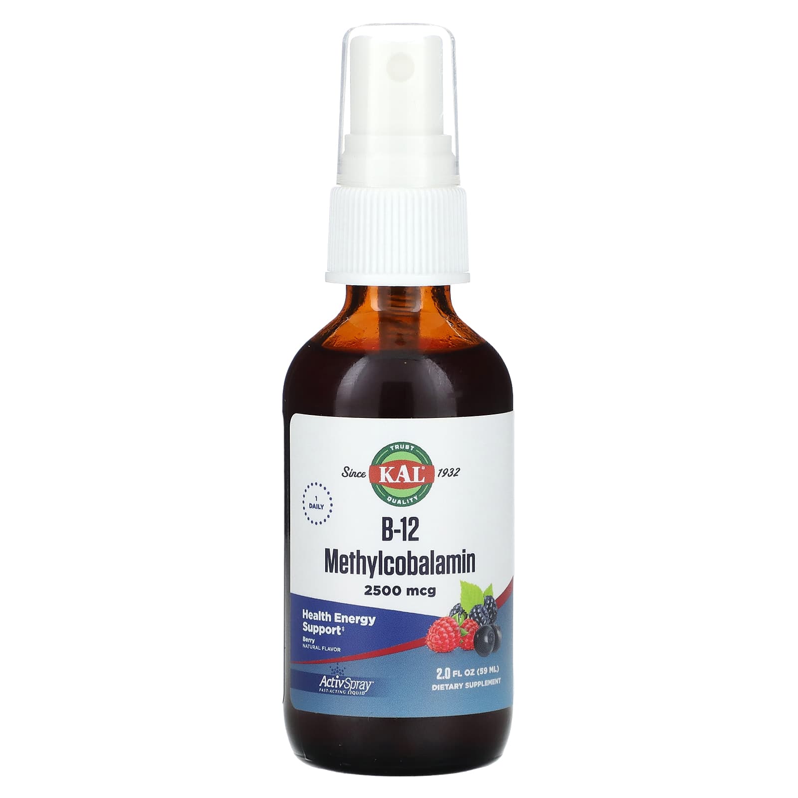 

B-12 Methylcobalamin, Berry, 2,500Mcg, 59Ml(2Fl Oz)