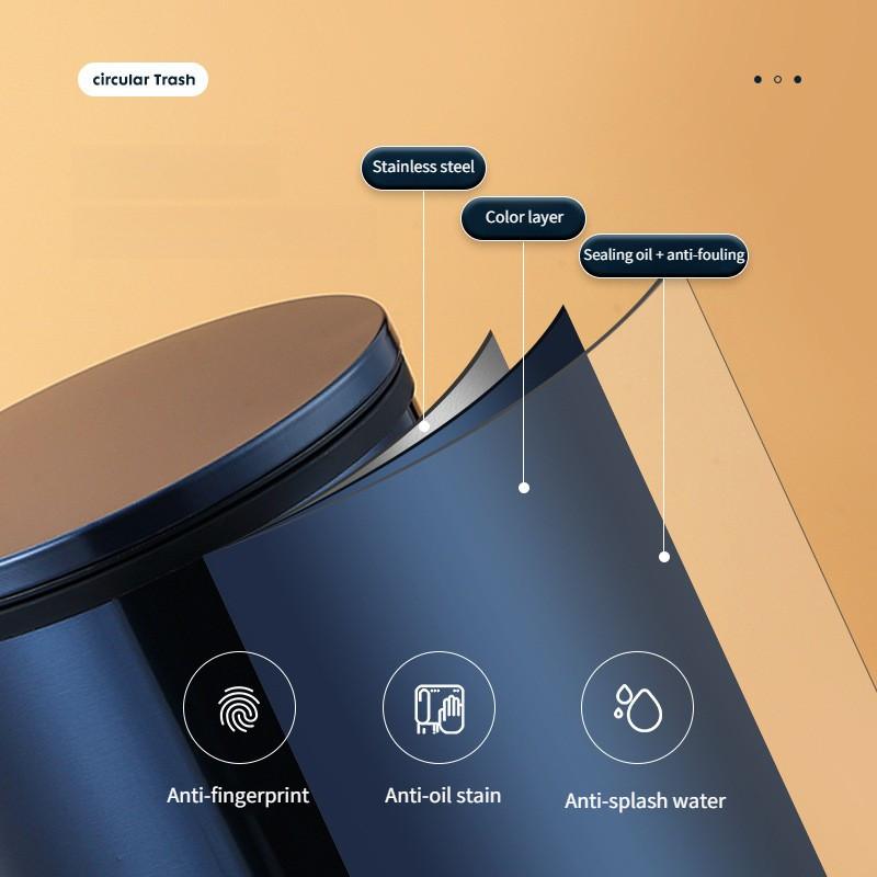 Stainless Steel Garbage Bin Household Foot Pedal Rubbish Storage Basket Kitchen Bathroom Large Capacity Trash Can