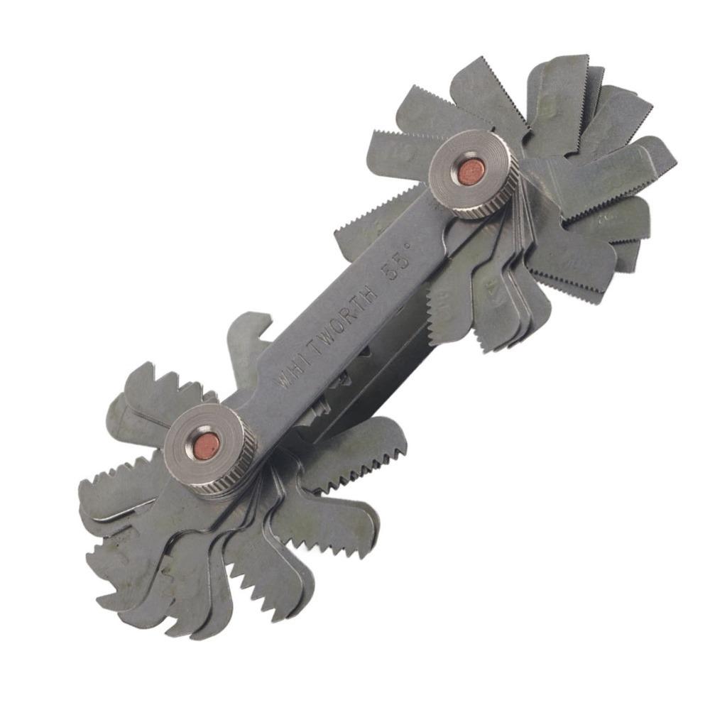 Stainless iron Thread Pitch Gauge Metric Imperial Thread Measuring Tool  Angle Checking