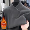 Herren Ouli Fleece Halbreißverschluss Hoodie: Neuer Stil, Mit Samt gefüttert, Verdickt, Einfarbig, Warmer Pullover für den Winter.