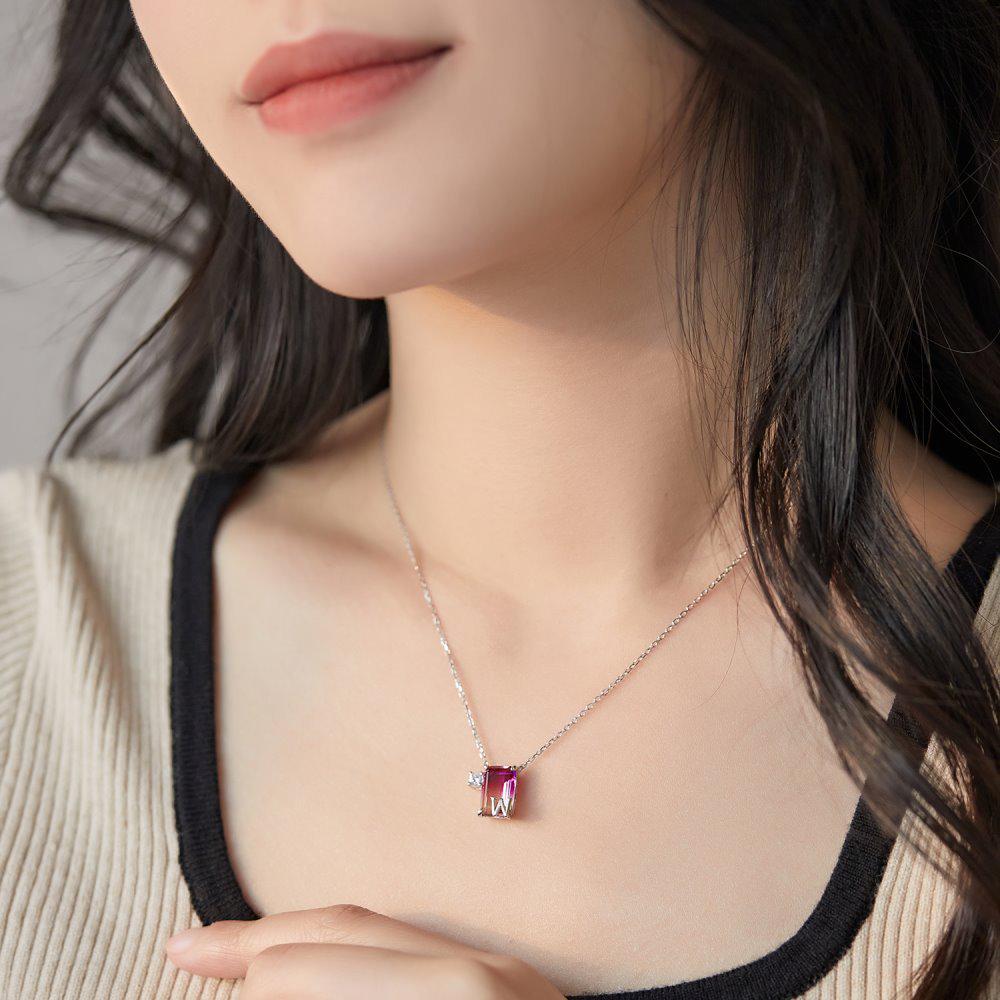 Collier Aurora Love en Argent Sterling S925 pour Femme avec Zircon - Design 26 Lettres, Cadeau de Noël Haut de Gamme